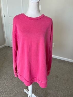 NWOT The Back Forty Bright Pink Crewneck Sweatshirt Size Large